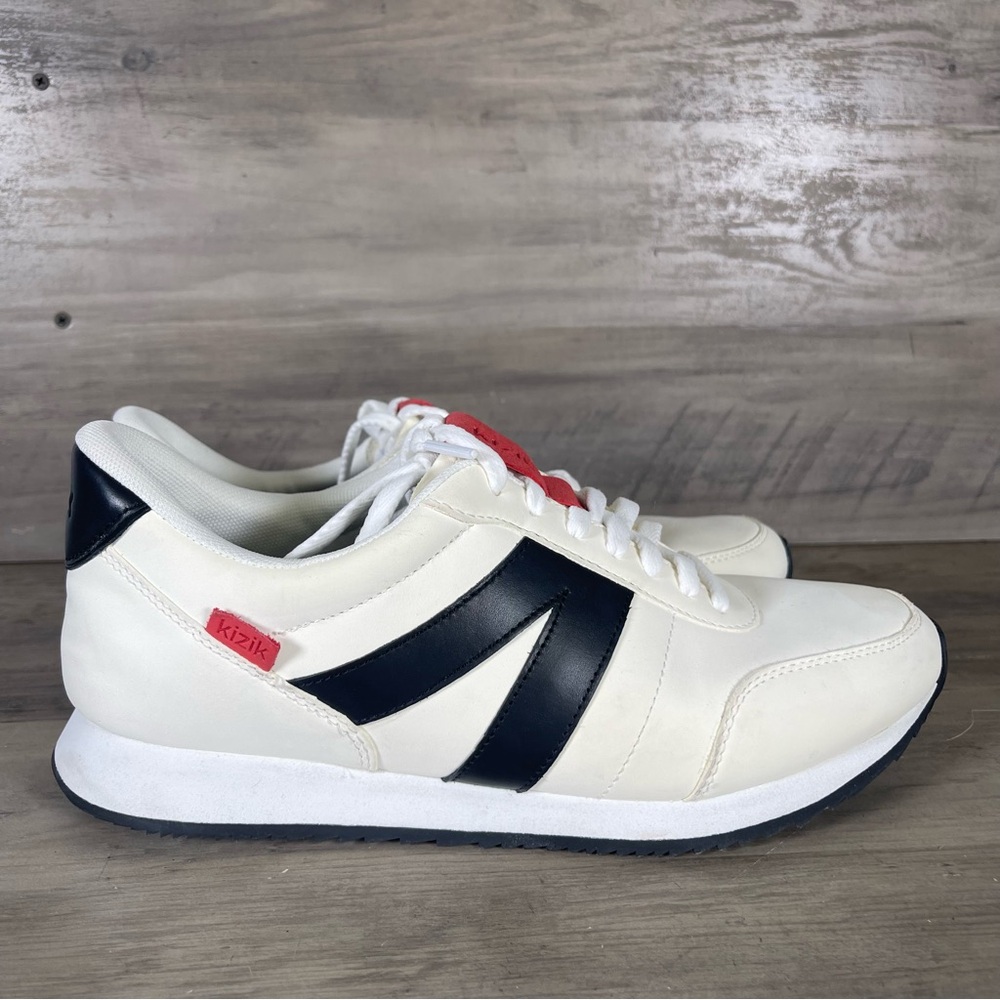 Kizik‎ Milan Hands Free Unisex M9/W10.5 Optic White Leather Athletic Shoes - Picture 2 of 10
